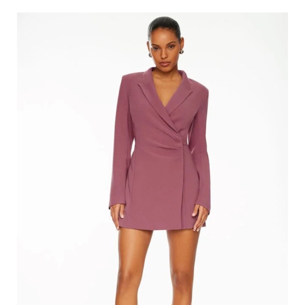 Maggie Long Sleeve Blazer Romper With Pleats